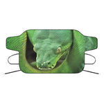 Green Reticulated Python Snake Print Car Windshield Snow Cover