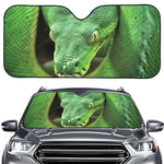 Green Reticulated Python Snake Print Car Windshield Sun Shade