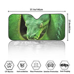 Green Reticulated Python Snake Print Car Windshield Sun Shade