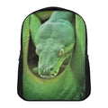 Green Reticulated Python Snake Print Casual Backpack