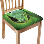 Green Reticulated Python Snake Print Chair Cushion Cover