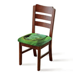 Green Reticulated Python Snake Print Chair Cushion Cover