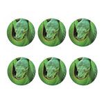 Green Reticulated Python Snake Print Coaster Set