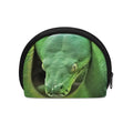 Green Reticulated Python Snake Print Coin Purse