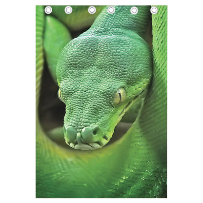 Green Reticulated Python Snake Print Curtain