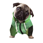 Green Reticulated Python Snake Print Dog Zip Up Hoodie
