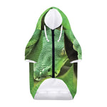 Green Reticulated Python Snake Print Dog Zip Up Hoodie