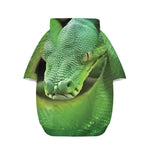 Green Reticulated Python Snake Print Dog Zip Up Hoodie