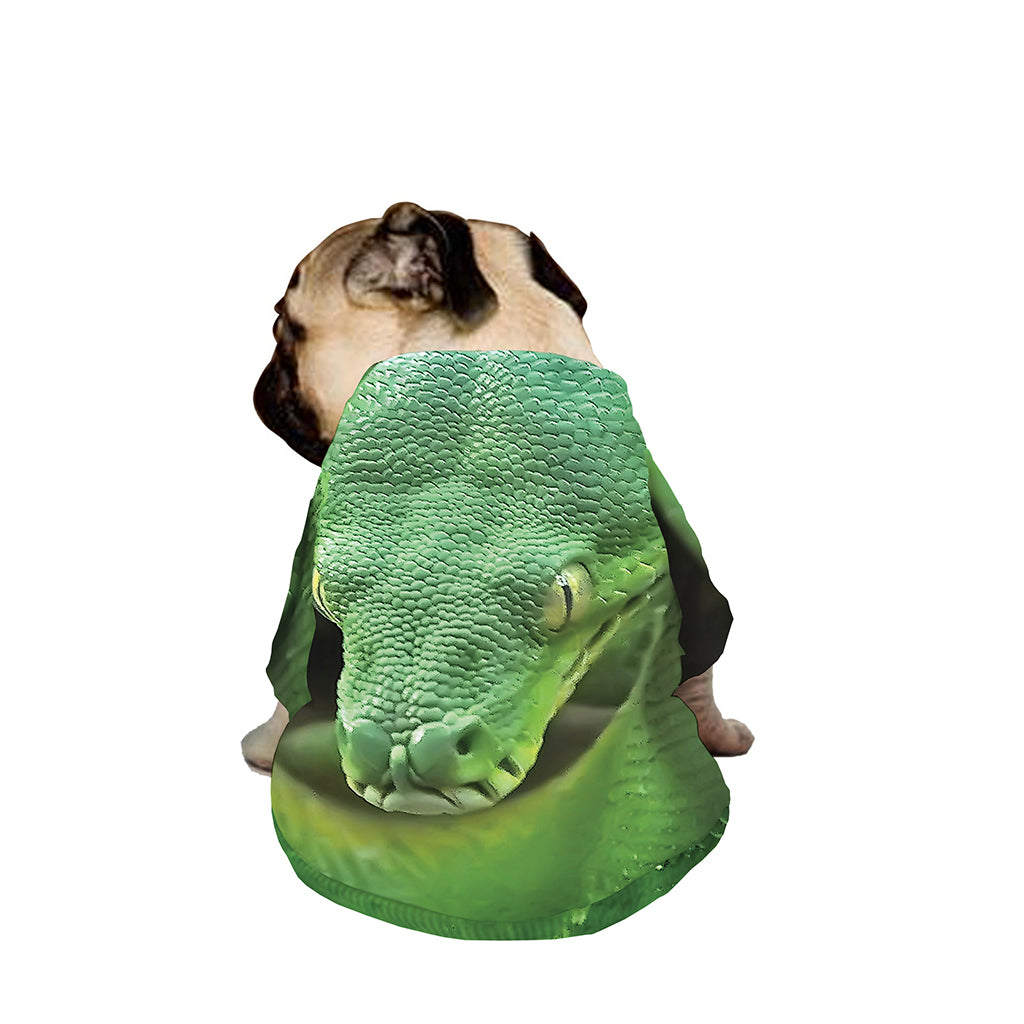 Green Reticulated Python Snake Print Dog Zip Up Jacket