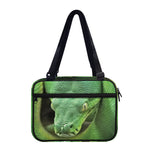 Green Reticulated Python Snake Print Double Strap Bible Bag