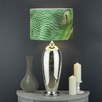 Green Reticulated Python Snake Print Drum Lamp Shade