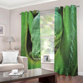 Green Reticulated Python Snake Print Extra Wide Grommet Curtains