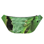Green Reticulated Python Snake Print Fanny Pack