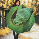 Green Reticulated Python Snake Print Foldable Umbrella