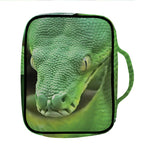 Green Reticulated Python Snake Print Front Pocket Bible Bag