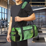 Green Reticulated Python Snake Print Gym Bag