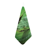 Green Reticulated Python Snake Print Hand Towel