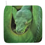 Green Reticulated Python Snake Print Hand Towel