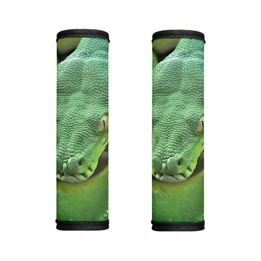 Green Reticulated Python Snake Print Handle Covers
