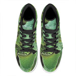 Green Reticulated Python Snake Print High Top Leather Sneakers