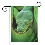 Green Reticulated Python Snake Print House Flag
