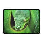 Green Reticulated Python Snake Print Kitchen Mat
