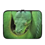 Green Reticulated Python Snake Print Laptop Sleeve