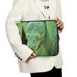 Green Reticulated Python Snake Print Laptop Sleeve