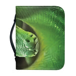 Green Reticulated Python Snake Print Leather Bible Cover