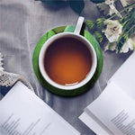 Green Reticulated Python Snake Print Leather Coaster Set