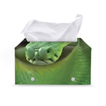 Green Reticulated Python Snake Print Leather Tissue Box Cover