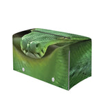 Green Reticulated Python Snake Print Leather Tissue Box Cover