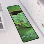 Green Reticulated Python Snake Print Long Kitchen Mat