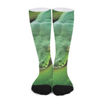 Green Reticulated Python Snake Print Long Socks