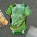 Green Reticulated Python Snake Print Men's Bodysuit