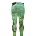 Green Reticulated Python Snake Print Men's Leggings