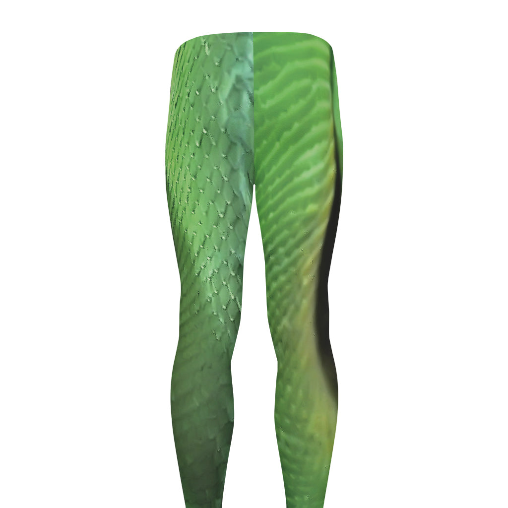 Green Reticulated Python Snake Print Men's leggings