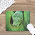 Green Reticulated Python Snake Print Mouse Pad