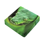 Green Reticulated Python Snake Print Outdoor Seat Cushion Cover