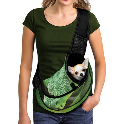 Green Reticulated Python Snake Print Pet Sling Carrier