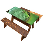 Green Reticulated Python Snake Print Picnic Table Cover