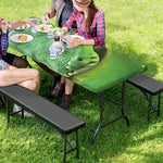 Green Reticulated Python Snake Print Picnic Table Cover