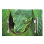 Green Reticulated Python Snake Print Placemat
