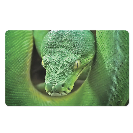 Green Reticulated Python Snake Print Polyester Doormat