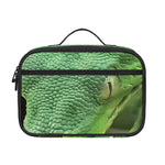 Green Reticulated Python Snake Print Portable Lunch Bag
