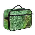Green Reticulated Python Snake Print Portable Lunch Bag