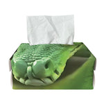 Green Reticulated Python Snake Print Rectangle Tissue Box Cover