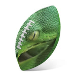 Green Reticulated Python Snake Print Rugby Ball
