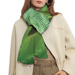 Green Reticulated Python Snake Print Scarf
