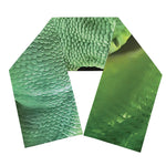 Green Reticulated Python Snake Print Scarf